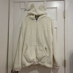 Tokyo Disney Resort exclusive white fuzzy zip up